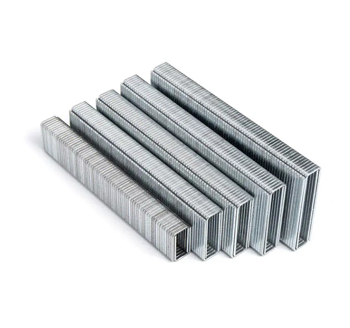 U Nails N Series Mga staple ng mabibigat na wire sa lapad ng balikat at diameter ng wire